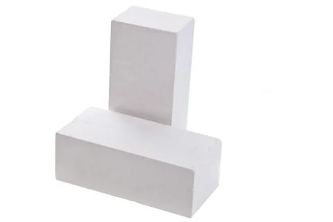 Two white ceramic bricks at the white background, isolated Stock Photos