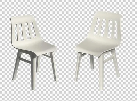 Two white chairs isolated in the background Stock Illustration