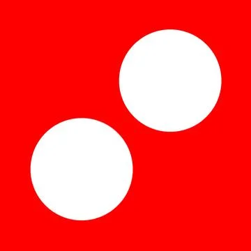Two White Circles on Red Background Stock Illustration