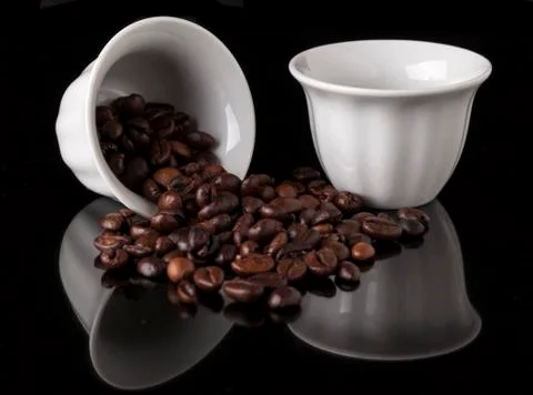 Two white cups Stock Photos