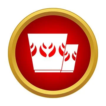 Two white cups with red abstract flame pattern Stock Illustration