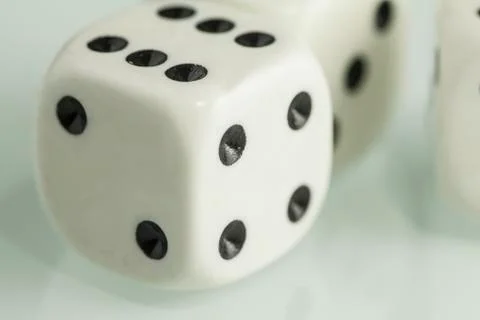 Two white dice isolated on Stock Photos