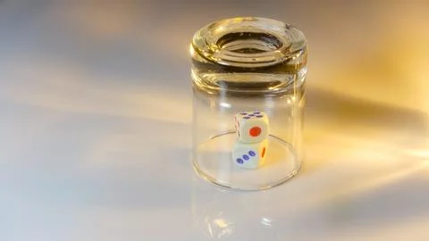 Two white dice Stock-Fotos