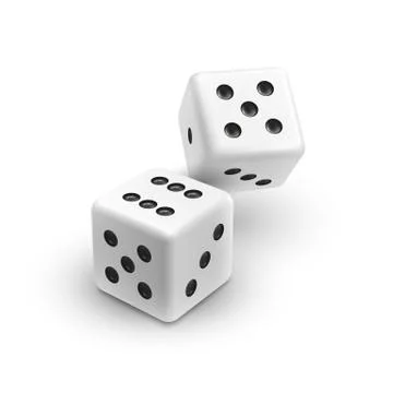 Two white dices Иллюстрация