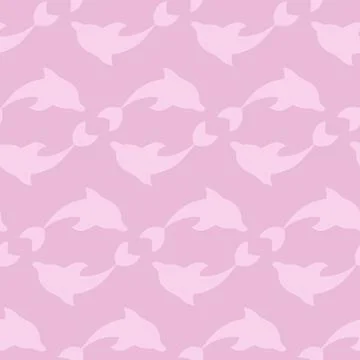 Two white dolphin silhouettes circling in a circle. Repeating vector pattern. 스톡 일러스트