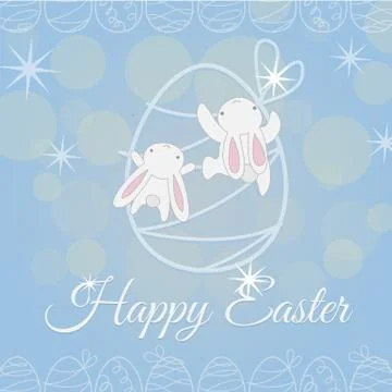Two white Easter Bunny climber Stock Illustration