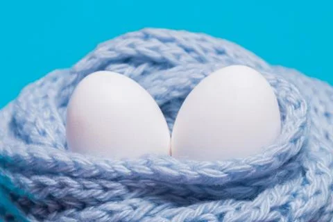 Two white eggs Stock Photos
