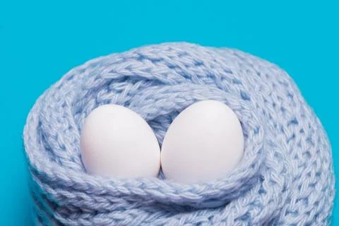 Two white eggs Stock Photos