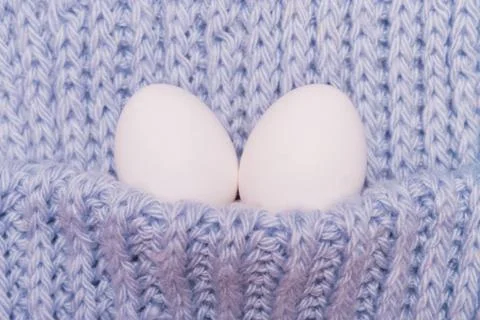 Two white eggs Stock Photos