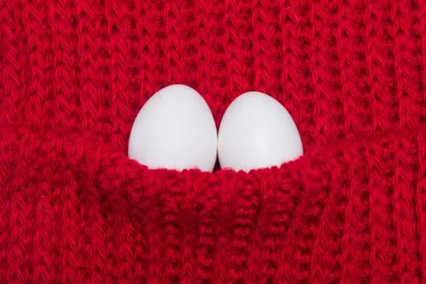 Two white eggs Stock Photos
