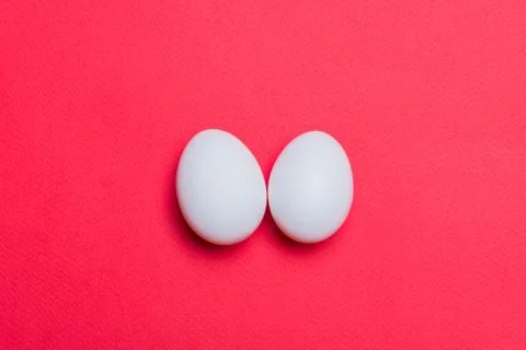 Two white eggs Stock Photos