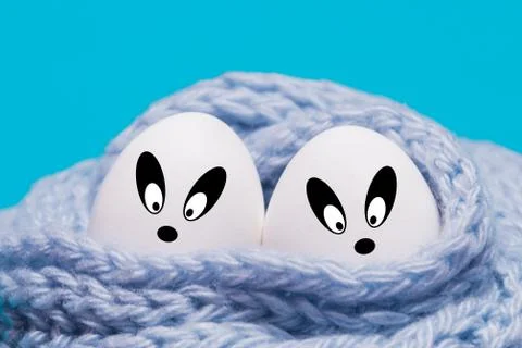 Two white eggs Stock Photos