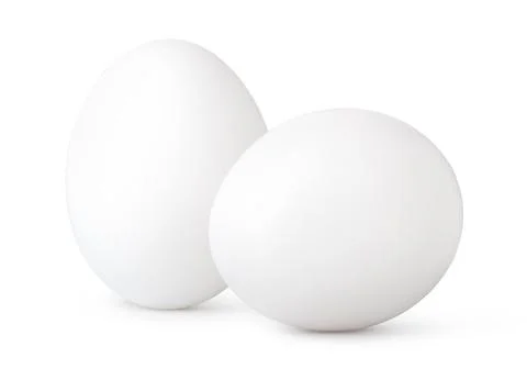 Two white eggs Stock Photos