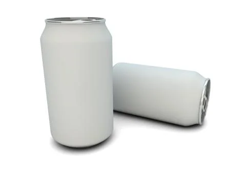 Two white empty cans Stock Illustration