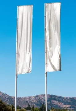 Two white flag Stock Photos