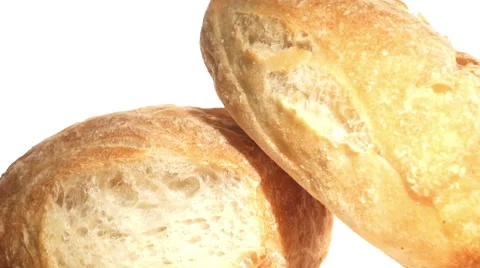 Two white freshly baked bread Stock Footage 67674922