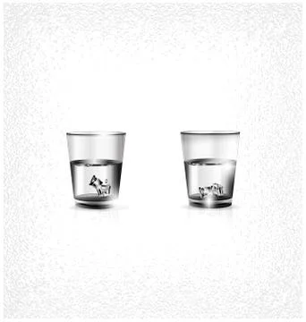 Two white glasses Stock Illustration