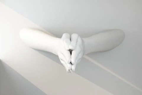 Two white hands in a gesture of prayer Stock Illustration