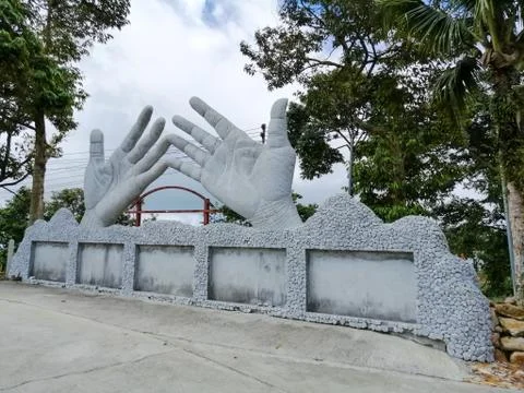 Two White Hands Statue , Stock Photos
