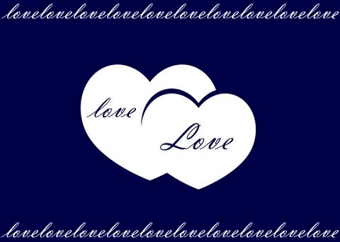 Two  white hearts Stock Illustration