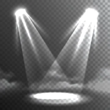 Two White Lights Beams Meet Banner Stock Illustration
