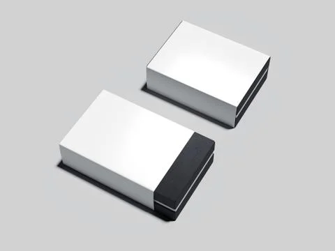 Two white packages. 3d rendering Stock Illustration
