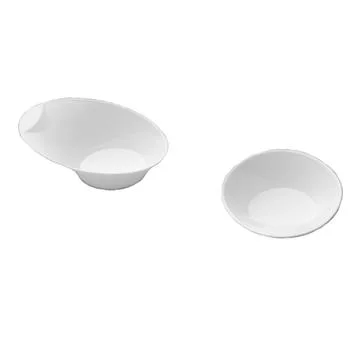 Two white plastic cups isolated over white background Stock Photos