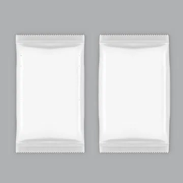 Two White Plastic Packing Slim And Inflated Illustrazione stock