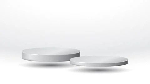 Two White podium in different sizes elegant background of luxury empty pres.. Stock Illustration