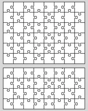 Two white puzzle Stock Illustration