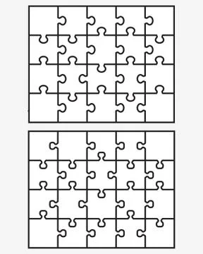 Two white puzzle Stock Illustration