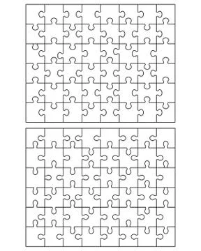 Two  white puzzles Stock Illustration