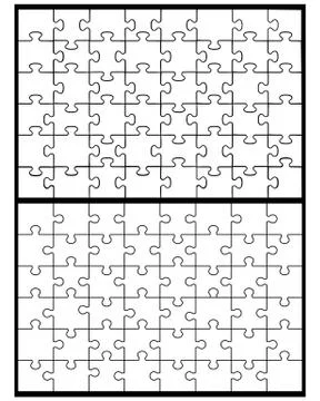 Two white puzzles Stock Illustration