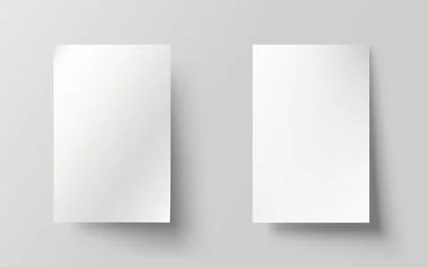 Two white sheets of paper on a gray background. Vector illustration Stock Illustration