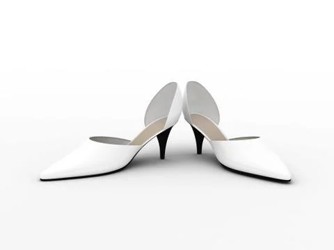 Two white shoes Stock Illustration