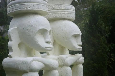 Two white statues Stock Photos