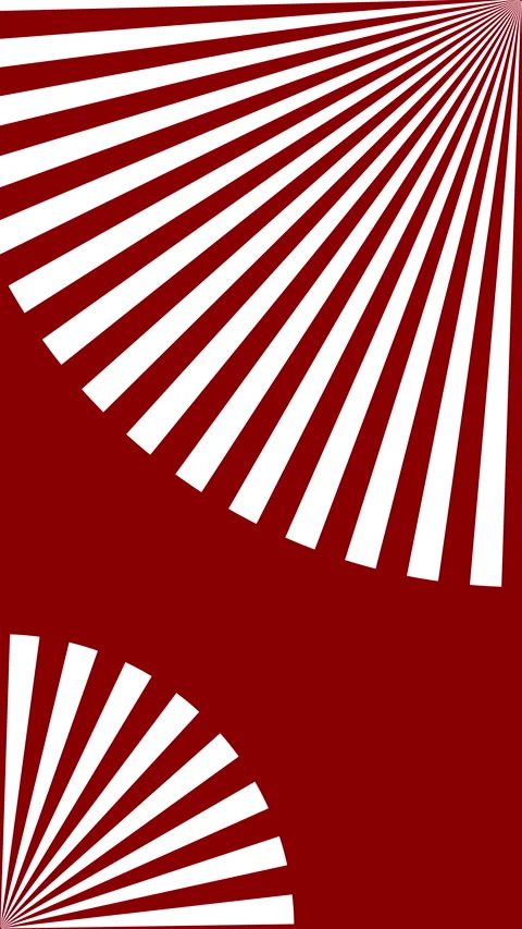 Two White Sunburst Pattern Rotating on Right and Left Corner of Red Background Stock Footage 280827744