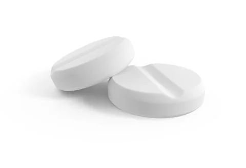 Two white tablets isolated 3d illustration Stock Illustration