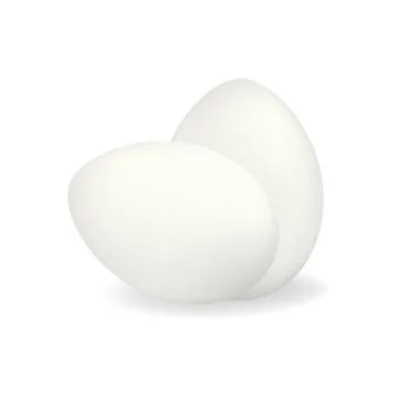 Two white vector realistic chicken eggs Stock Illustration