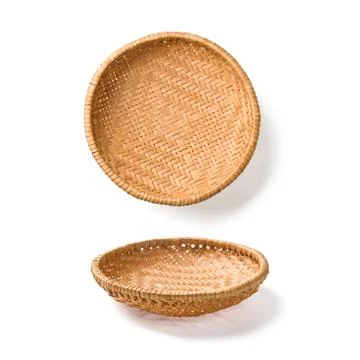 Two wicker plates Stock Photos
