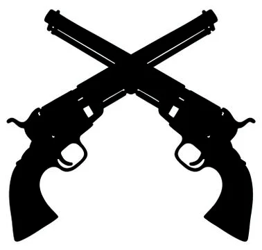 Two wild west handguns Stock Illustration