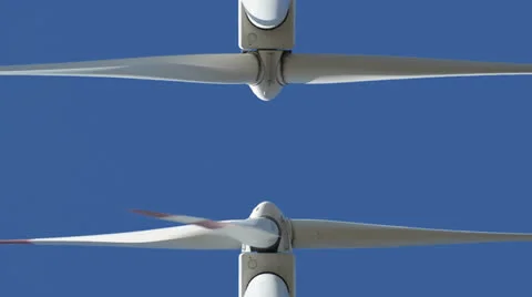 Two wind turbine med up loopable 10942 Video stock 23847586