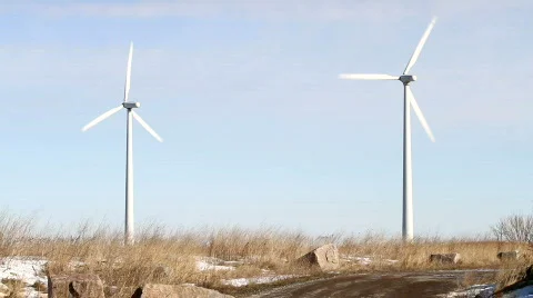Two wind turbines Video stock 645789
