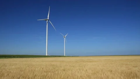 Two Wind turbines Stock Footage 132426170
