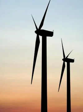 Two windmills Stock Photos