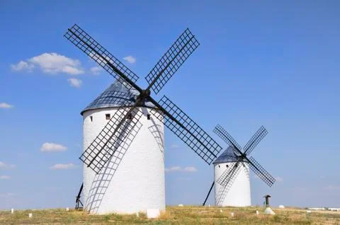 Two windmills Stock Photos