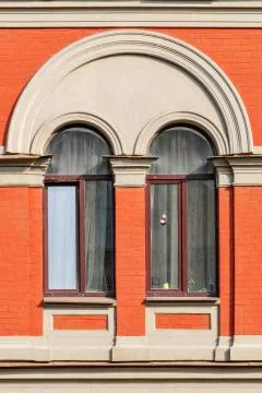 Two windows with arch. Stock Photos