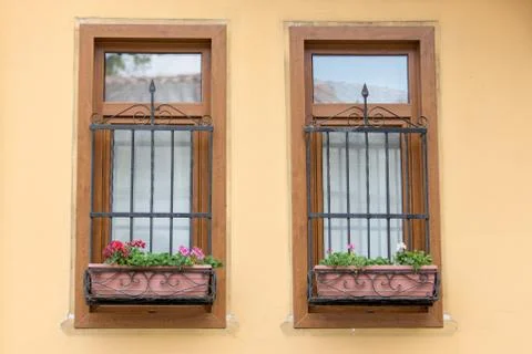 Two windows with bars Stock Photos