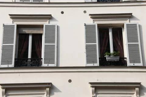 Two Windows with external shutters Foto stock