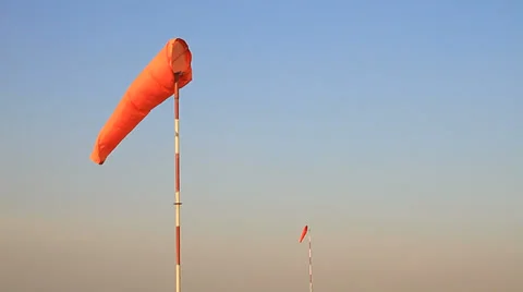 Two windsocks in the windy day Stock Footage 37244427